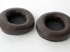 Stax SR-007 custom handcrafted genuine chocolate brown leather  earpads cushions memory foam angled